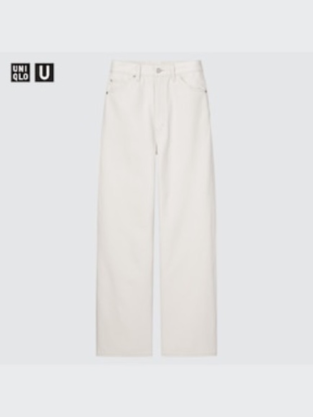 Uniqlo U Wide-Leg high wasted White Denim Jeans